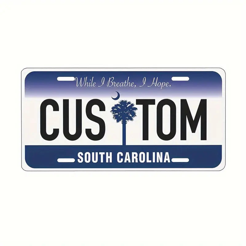 Vintage-Style Aluminum License Plate - Customizable Metal Car Tag Perfect for Front or Rear Display, 6x12 Inches South Carolina 6''x12'' 15cm*30cm c5679d85-0845-4698-846b-f6f7efb79b0a