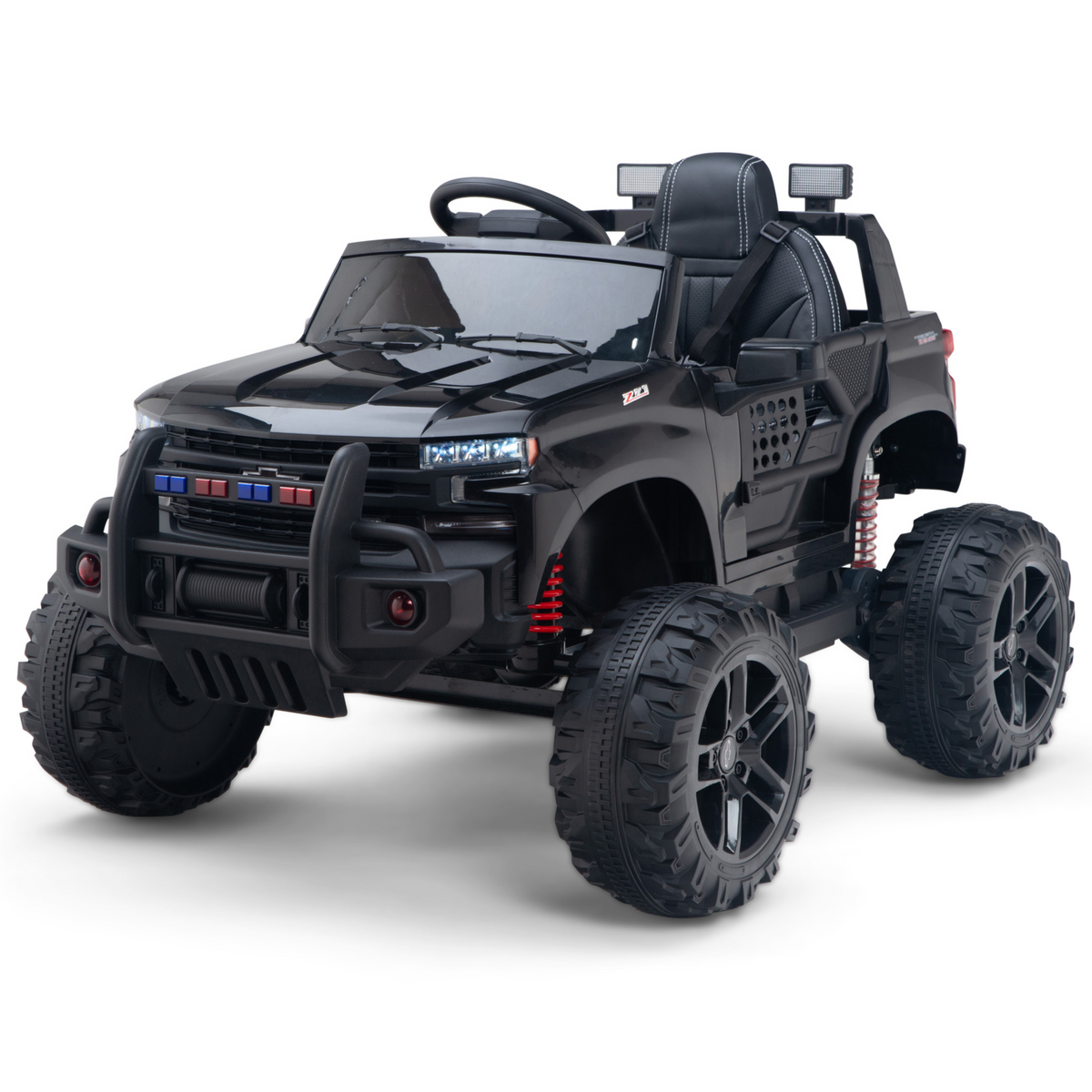 24V Chevrolet Silverado Kids Licensed 1 Seater Ride On Lifted Truck with Remote