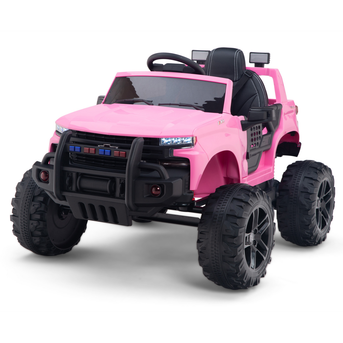 24V Chevrolet Silverado Kids Licensed 1 Seater Ride On Lifted Truck with Remote