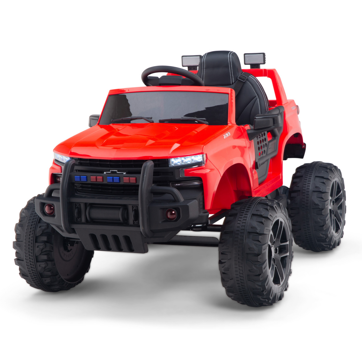24V Chevrolet Silverado Kids Licensed 1 Seater Ride On Lifted Truck with Remote