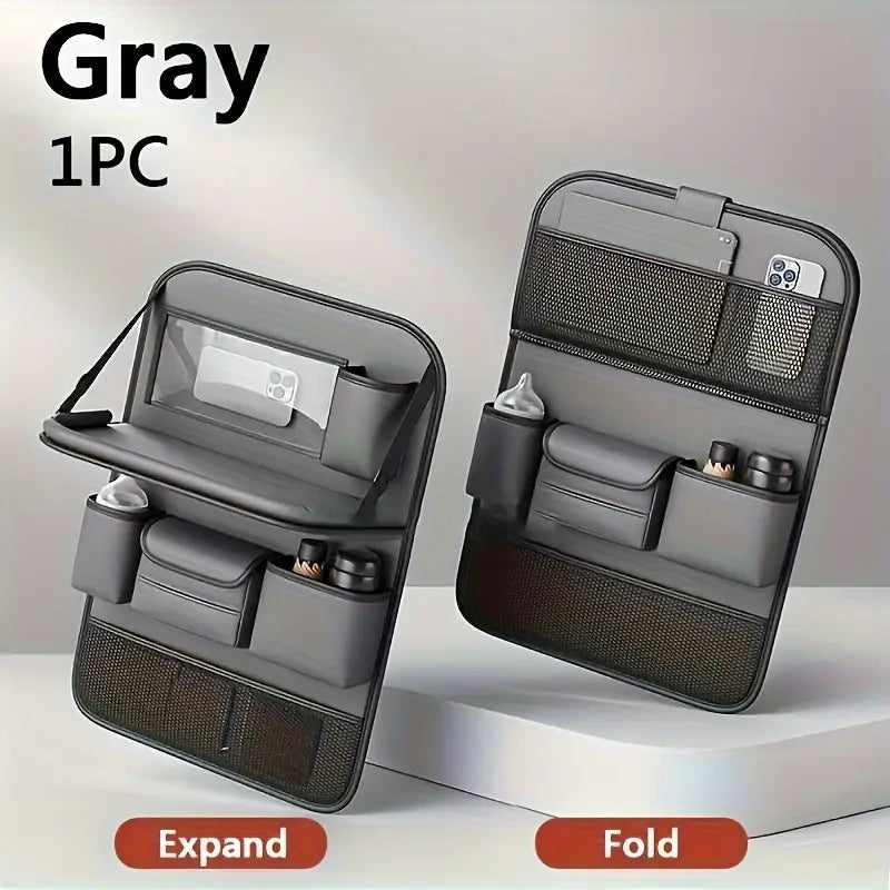 PU Leather Premium Car Storage Seat Organizer Gray 08889d8a-84d2-4eda-9b2b-4d720c01dadf
