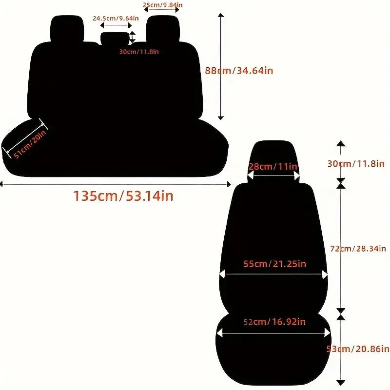 PU Leather Car Seat Covers, 5-Seat Front & Rear Durable Seat Cushions for All Cars 09686b59d3a910312df028d2adfaf839