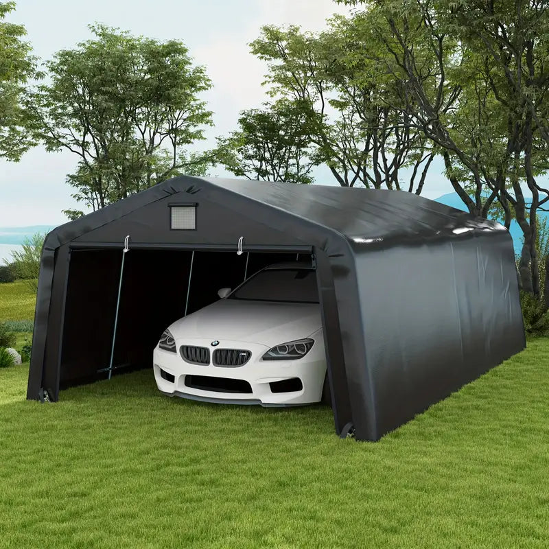 Outsunny 12' X 20' Heavy Duty Carport, Portable Garage Canopy Tent With 2 Ventilation Windows And Large Door 0bd683ff-0432-49d6-84b1-0d2ac0b7266d_1