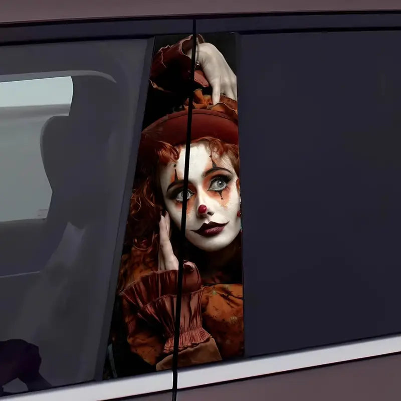 2 Pcs Cartoon Alien & Horror Themed Vinyl Car B-Pillar Sticker 0e9eeae94b1aa188235f5c11b5f32caa1720941407242