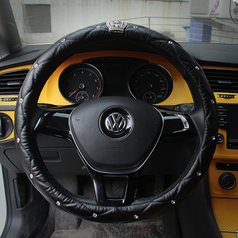 Luxury Diamond Crown Steering Wheel Cover | Bling Crystal Car Decor 10634055163_455652243
