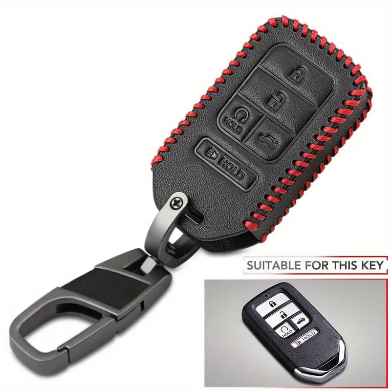PU Leather, 5 Button, Car Key Case Cover For Honda 1714729911825-cfc9339c91e243559d6ef54bceab7600-goods_1