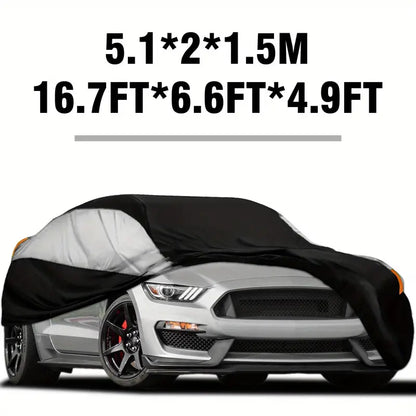 Car Cover For Universal Sedans, Protects Cars From UV, Dust, Rain, Made With Durable Material Black & Silvery XXL 1721701930004-4b84c998a3044320a9b810cd7dc40d7f-goods