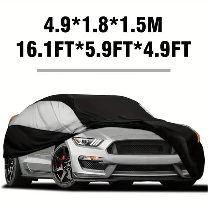 Car Cover For Universal Sedans, Protects Cars From UV, Dust, Rain, Made With Durable Material Black & Silvery XL 1721701939813-287520a422554f588b758105a4a3db20-goods