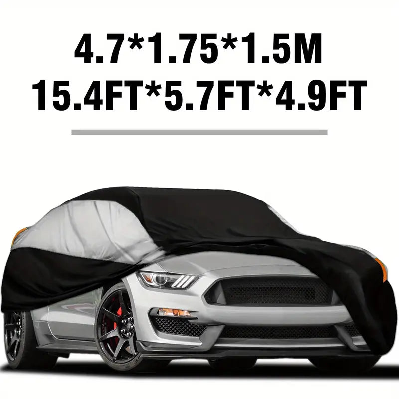 Car Cover For Universal Sedans, Protects Cars From UV, Dust, Rain, Made With Durable Material Black & Silvery L 1721701944900-21d937f9487f45529cb765cb87c5e619-goods