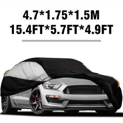Car Cover For Universal Sedans, Protects Cars From UV, Dust, Rain, Made With Durable Material Black & Silvery L 1721701944900-21d937f9487f45529cb765cb87c5e619-goods