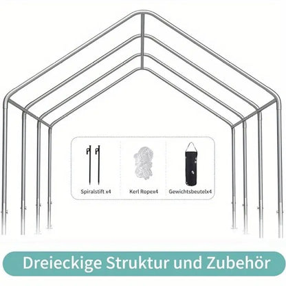 Carport, 10x20 ft Heavy Duty Car Canopy Garage Boat Shelter Party Tent with 8 Reinforced Poles and 4 Weight Bags 1722828099906-6f987f3f2920402aa5ea4df1895dab57-goods