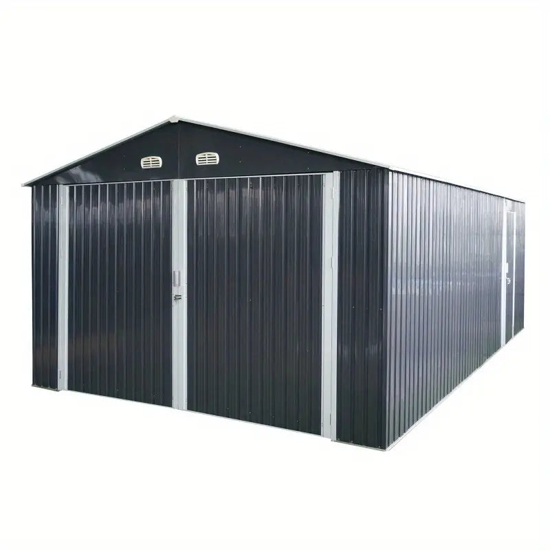 13' x 10' Metal Garage Shed - Car & Bike Storage, 2 Doors, 4 Vents 1728375954433-977efa0c6f3c4fe9a6489d211fd93939-goods