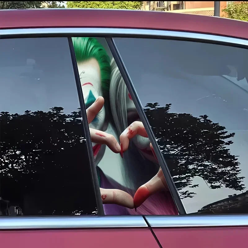 2pcs Auto B-Pillar Clown Car Stickers Auto B Pillar 1pc-2-p-s-engra-ado-palha-o-adesivos-de-carro-auto-b-pilar-prova-dwaterproof_jpg