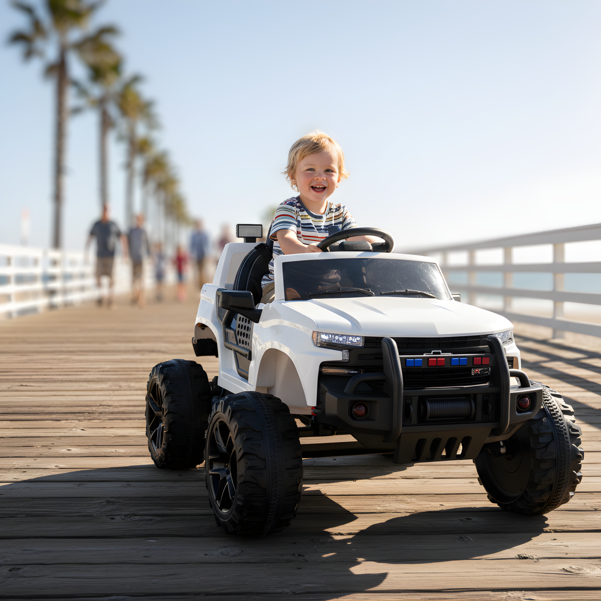 24V Chevrolet Silverado Kids Licensed 1 Seater Ride On Lifted Truck with Remote
