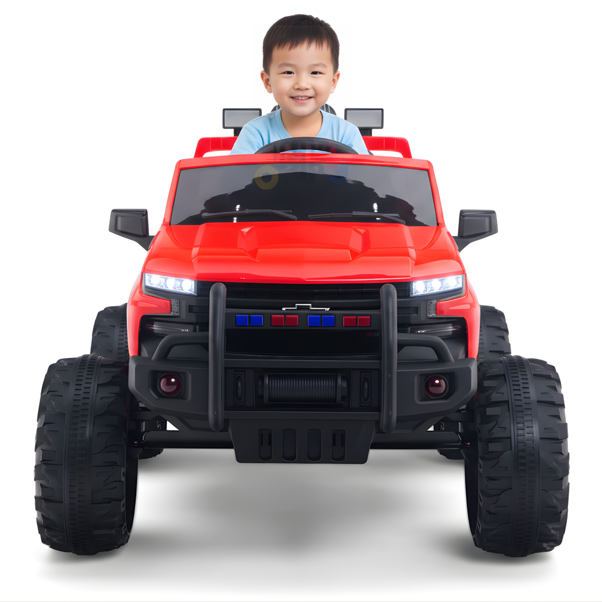 24V Chevrolet Silverado Kids Licensed 1 Seater Ride On Lifted Truck with Remote
