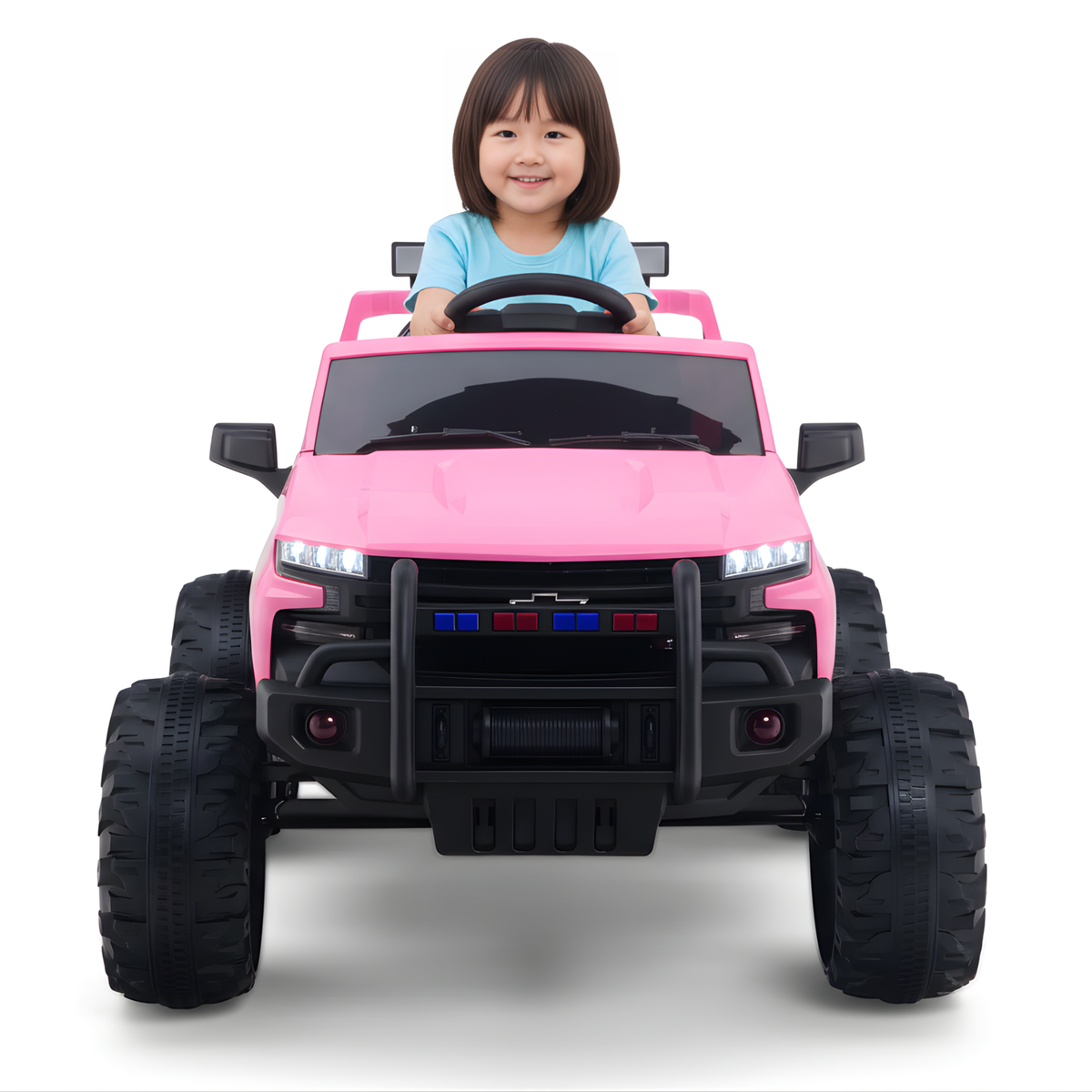 24V Chevrolet Silverado Kids Licensed 1 Seater Ride On Lifted Truck with Remote