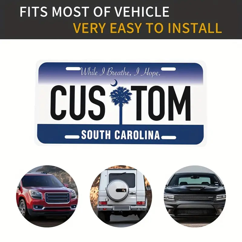 Vintage-Style Aluminum License Plate - Customizable Metal Car Tag Perfect for Front or Rear Display, 6x12 Inches 294392c4-78f3-4aaa-9221-05f092543644