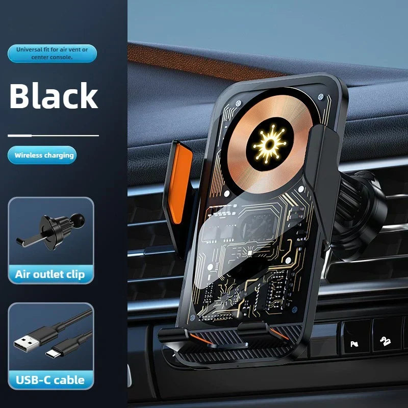15W Smart Wireless Car Charger – Auto-Grip, 360° Adjustable Mount Black 2_a22f56608e61632ac46ea03116454905