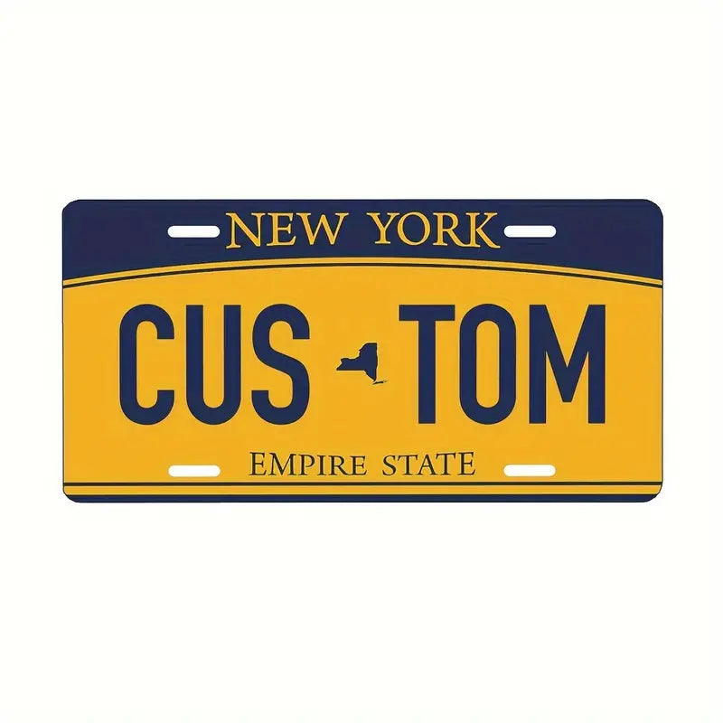Vintage-Style Aluminum License Plate - Customizable Metal Car Tag Perfect for Front or Rear Display, 6x12 Inches New York 6''x12'' 15cm*30cm 2c54ab55-7863-456d-96c1-d75b42f4c9ba