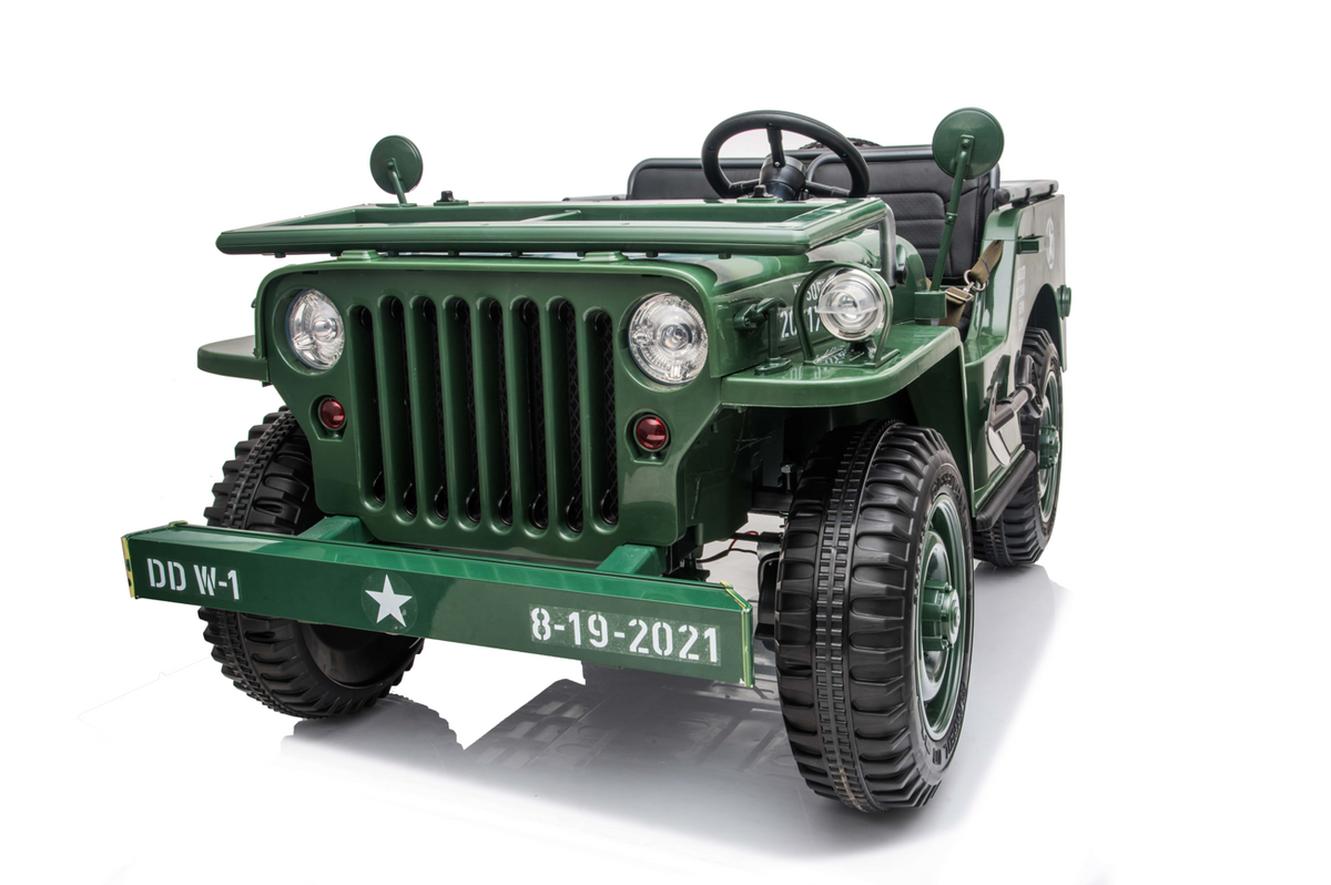 2026 24V Military Willy Truck 3 Seater Kids Ride On Car