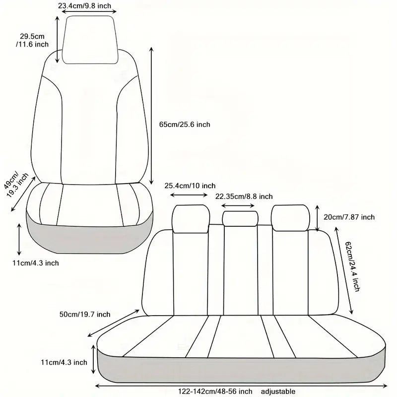 Universal Seat Covers Full Set Universal Automotive Front And Rear 3583b894-c357-473d-8461-7e7193afb452