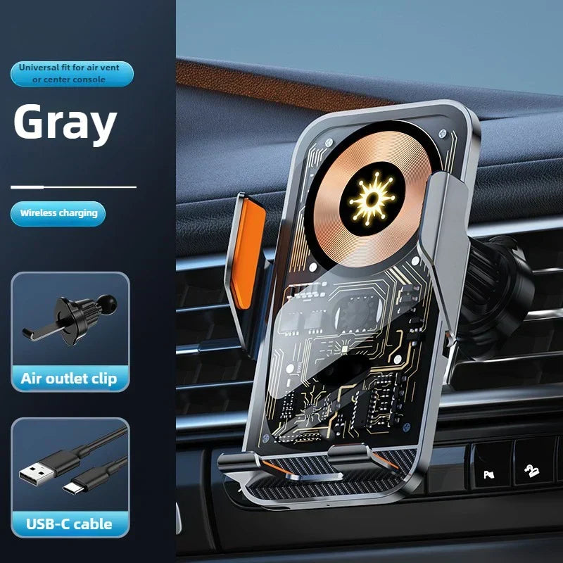 15W Smart Wireless Car Charger – Auto-Grip, 360° Adjustable Mount Gray 3_1ad69d3d858bb0e3218ec2e18142c3f3