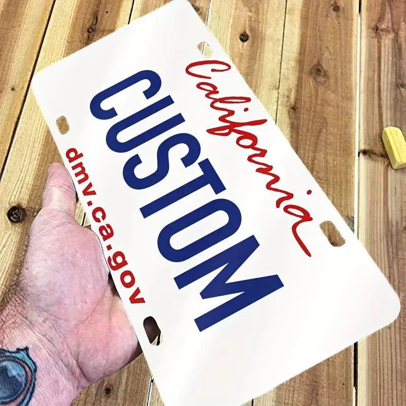 Vintage-Style Aluminum License Plate - Customizable Metal Car Tag Perfect for Front or Rear Display, 6x12 Inches 3edce3f9-6209-47ad-b596-7eb8a4c13381