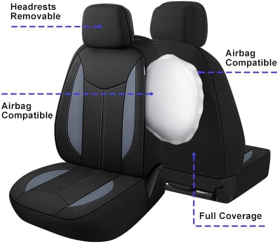 Universal Neoprene Seat Covers — Front Seat — Black / Gray