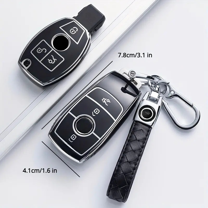 Key Case For Benz E C S GLC GLE GLA GLS E200 E400 E63 W213 S550 S560 C260 A200 Key Chain 449e0cd7-e356-4c28-b02e-b0efb36a7818