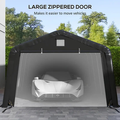 Outsunny 12' X 20' Heavy Duty Carport, Portable Garage Canopy Tent With 2 Ventilation Windows And Large Door 48271494-0dde-4aa5-a532-cd3f6c21a6a6