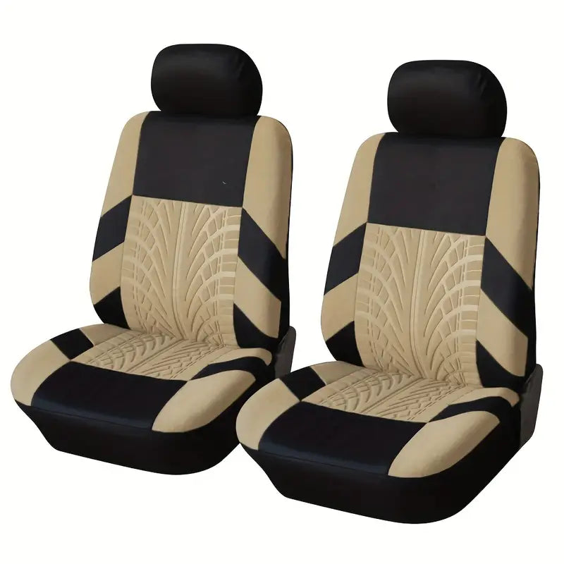 2 Premium Front Car Seat Covers with Removable Headrest Universal Fit Beige Two Seats 505b9ad8-d1a5-4517-9c07-6571a6e7c296