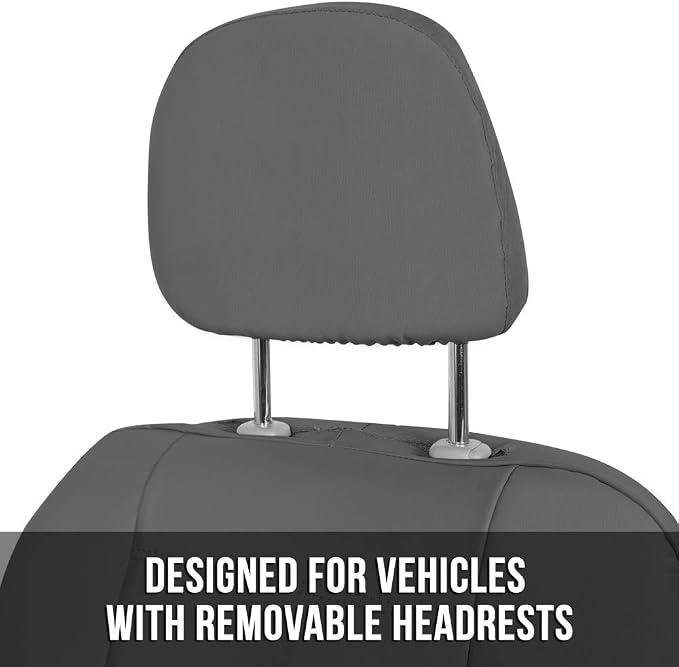 Faux Leather Car Seat Covers — Front Seat — Gray