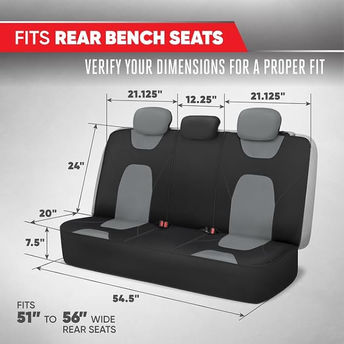 Pet Car Seat Protector — Rear Seat — Gray / Black