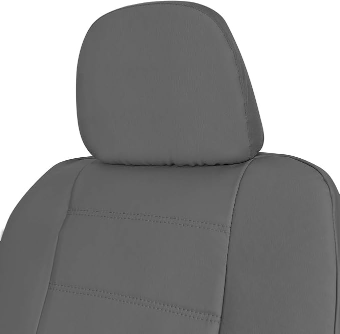 Faux Leather Car Seat Covers — Front Seat — Gray