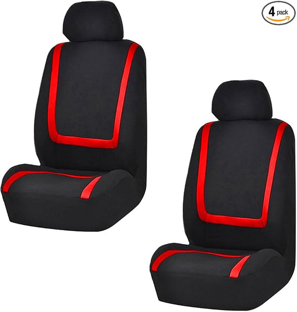 Universal Seat Covers — Front Seat — Black / Red