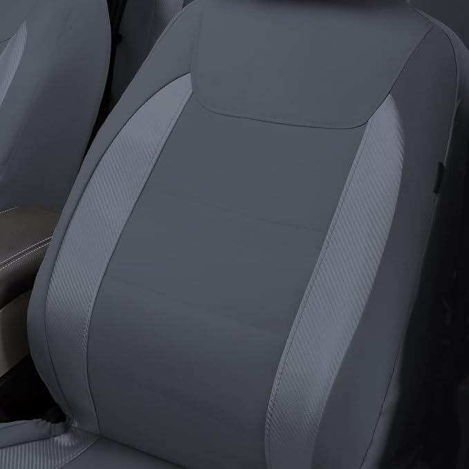 Faux Leather Car Seat Covers — Full Set — Gray