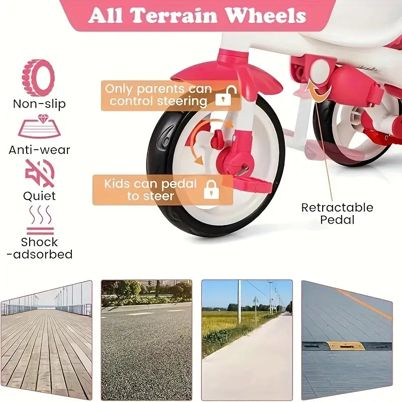 5-in-1 Convertible Tricycle Stroller with Canopy 53a9c84b-41c2-4503-8958-a22656cb27f4