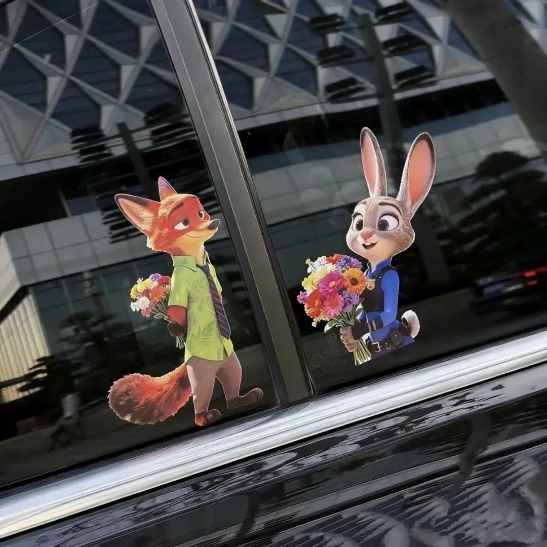 Judy and Nick Zootopia Vinyl Decal for Car Glass Decoration