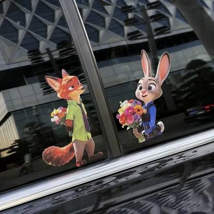 Judy and Nick Zootopia Vinyl Decal for Car Glass Decoration