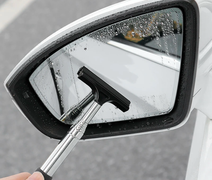38" Telescopic Car Mirror Wiper | Retractable Side Window Squeegee 2Pcs
