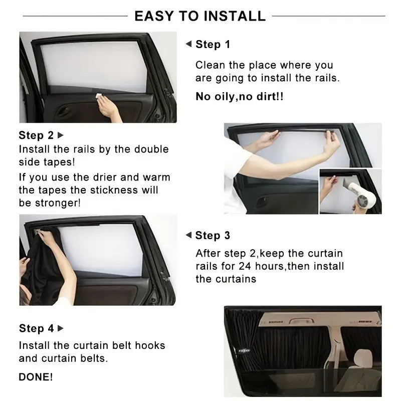 2pcs Universal Car Sun Shade Side Window Curtain Auto Foldable Uv Protection 55804d51e85df6ac5d2d681b614eb03c