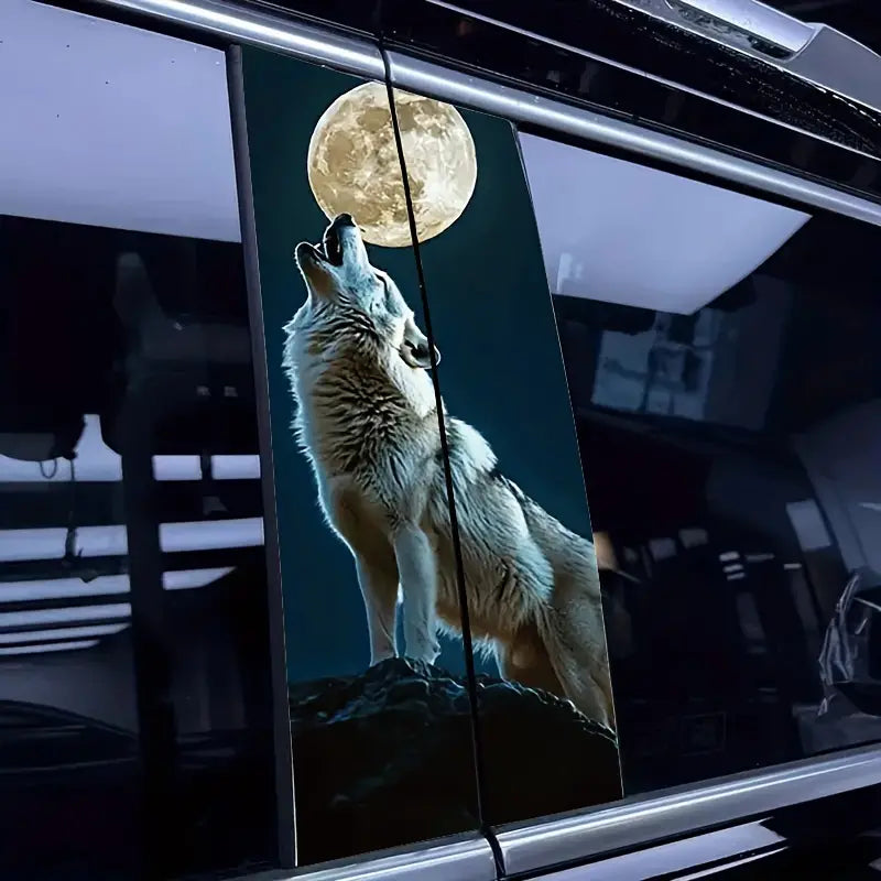 Wolf Howling at Moon Vinyl Car Decals 58d80409-d370-42d9-bd6b-f225421d6aff
