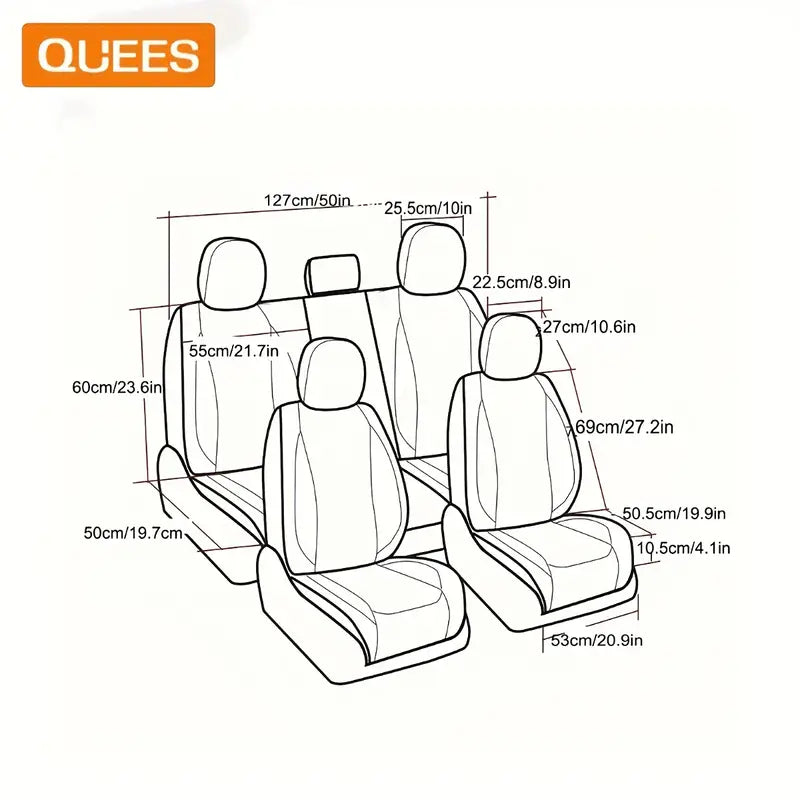 Universal Ice Silk Leather Car Seat Covers Cushion Full Set 59075fdb-78f6-4a87-8596-0fafbc8cc76f
