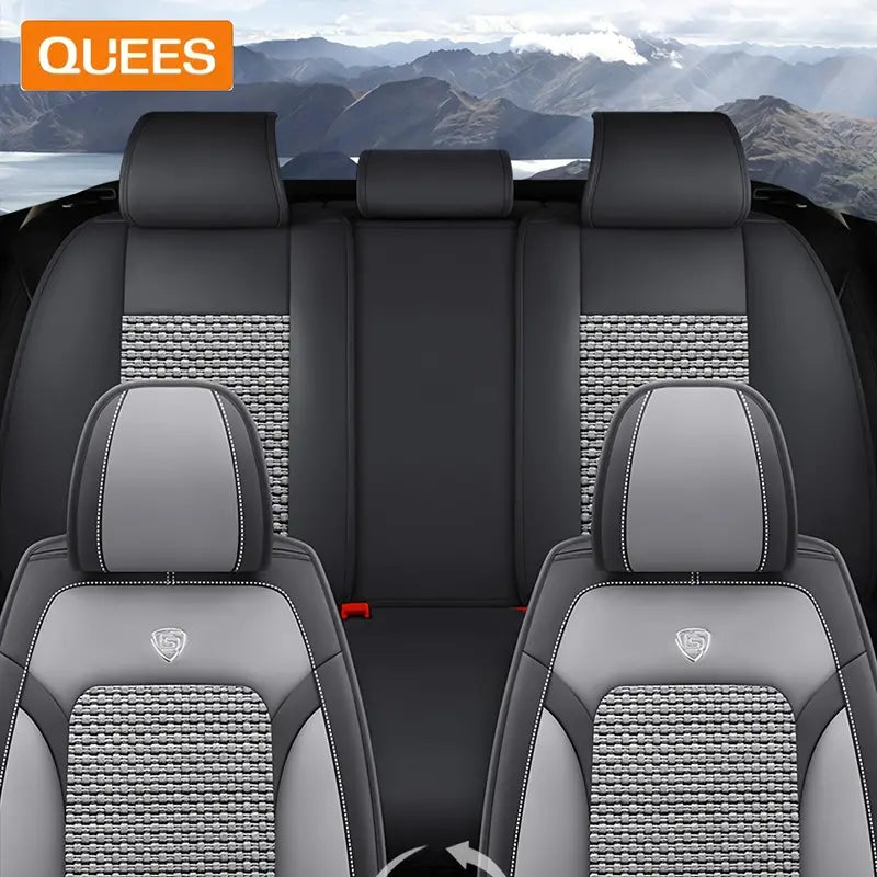 Universal Ice Silk Leather Car Seat Covers Cushion Full Set 5a93605d-4b08-489e-ace5-b076b943d2d6