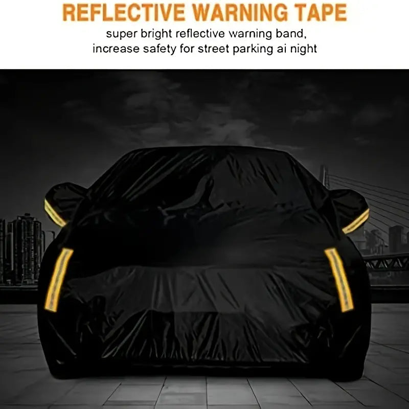 Oxford Cloth Full Car Cover - Waterproof 190T Outdoor Protection with Reflective Warning Tape 5f0d3092-2500-4973-b8c5-49343cc3931b