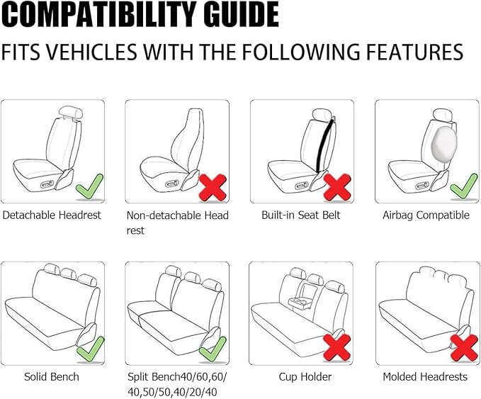 Universal Fabric Seat Covers — Beige