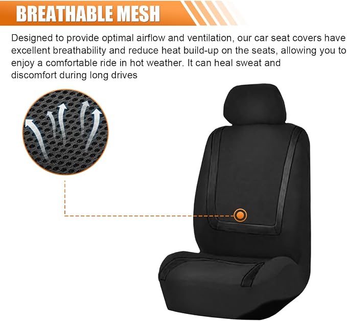 Universal Seat Covers — Front Seat — Black