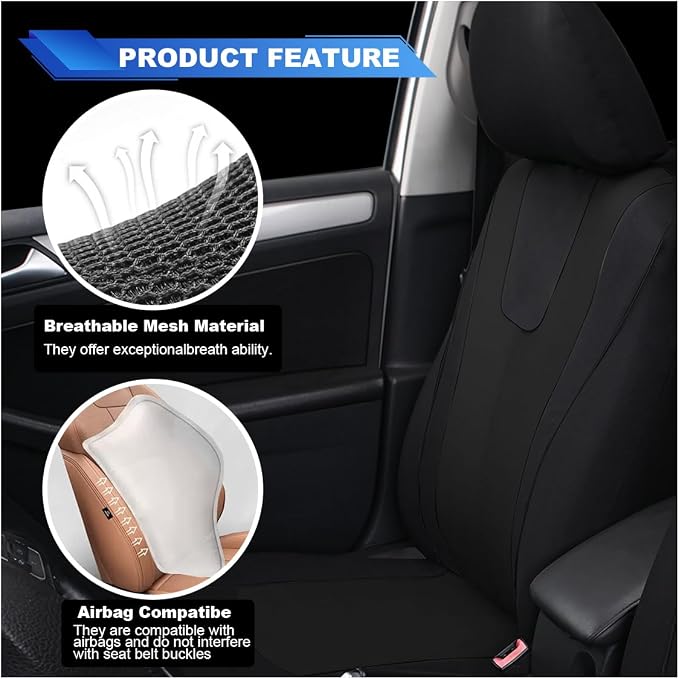 Universal Seat Covers — Front Seat — Black