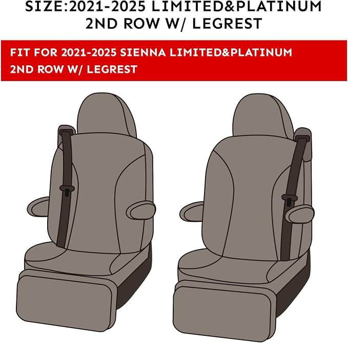 Faux Leather Seat Covers for Toyota Sienna — Full Set — Black / Red