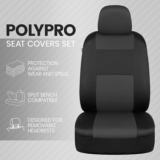 Universal Seat Covers — Front Seat — Black